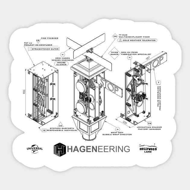 711 Project Team - Blueprint Shirt Sticker by Hageneering